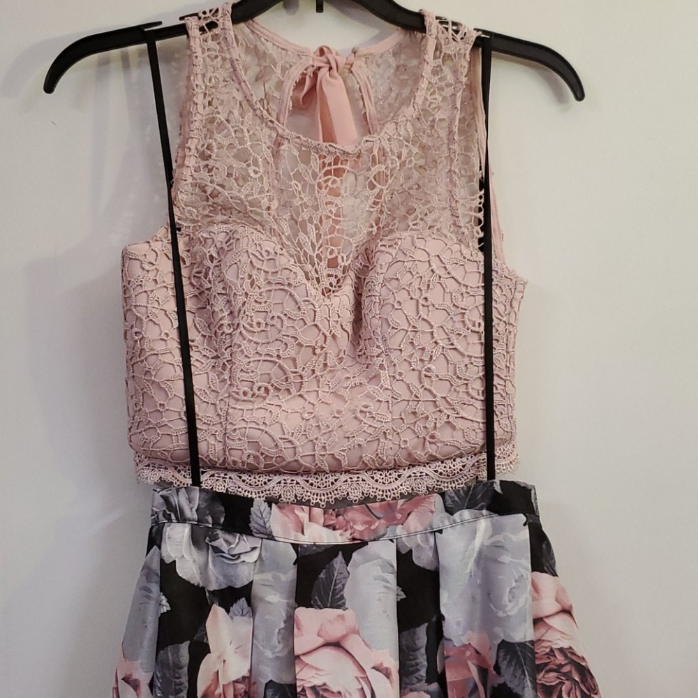 Cropped Two Piece Prom Dress